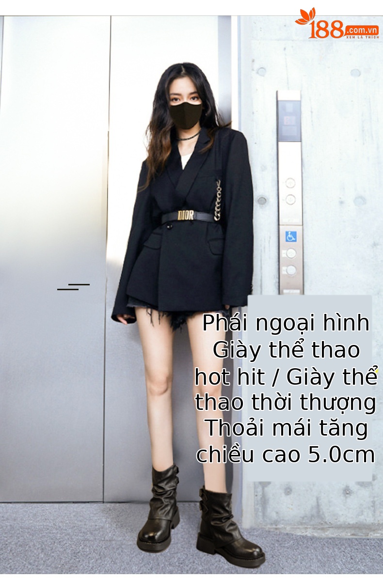 Giày bốt ngắn kiểu Anh nữ cổ thấp đế dày phong cách cưỡi ngựa xếp ly — M2656-1 kaki lót nhung, M2656 kaki một lớp bên trong, M2656 một lớp màu đen, M2656-1 màu đen lót nhung chi tiết 1