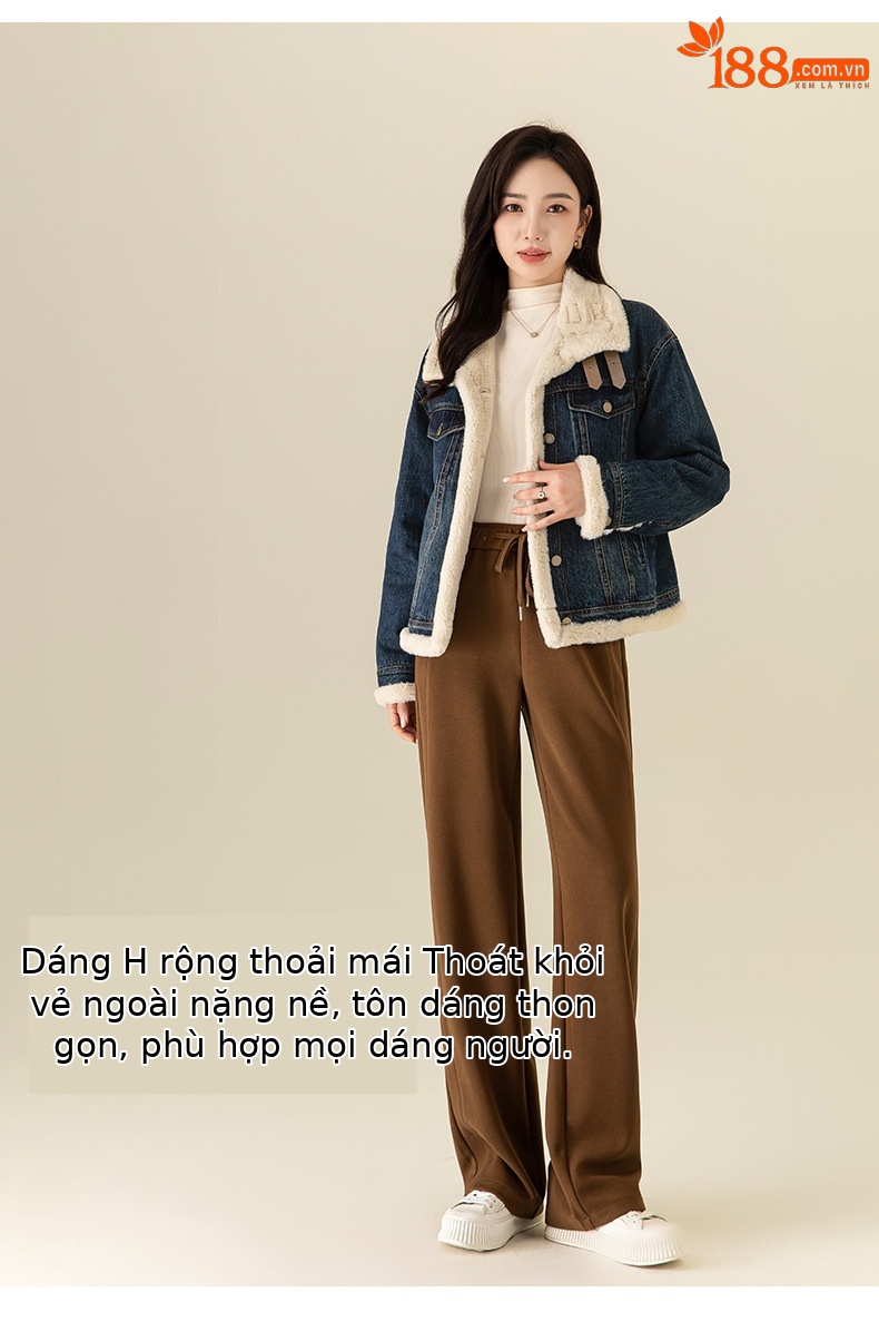Áo khoác denim nữ phong cách Hàn Quốc, dáng suông, có lớp lót nhung dày giữ ấm — Màu xanh lam (ấm chống lạnh cộng với nhung dày) chi tiết 9