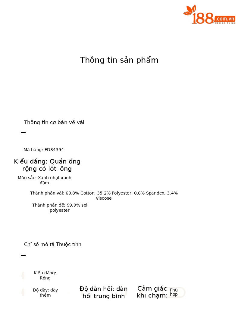 Quần jean ống rộng nữ lưng cao lót lông cừu dáng dài chạm sàn — Màu xanh lam nhạt chi tiết 9