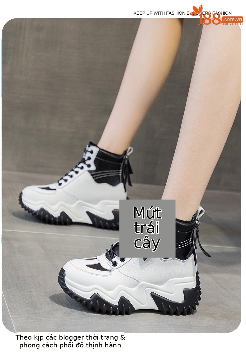 Giày sneaker nữ chunky đế dày phong cách Hàn Quốc, lót lông giữ ấm, tăng chiều cao, mùa thu đông 2026 — M168 đen cộng với nhung, Lớp lót đơn màu xám M168-1, Lớp lót đơn màu đen M168-1, M168 màu xám cộng với nhung chi tiết 7