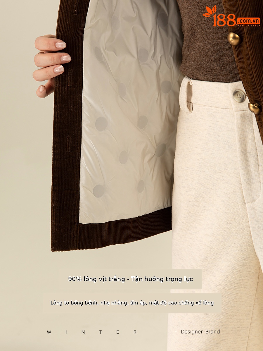 Áo khoác cardigan nữ phong cách Hàn Quốc chất nhung tăm cổ điển, dáng suông dễ phối — Màu cà phê