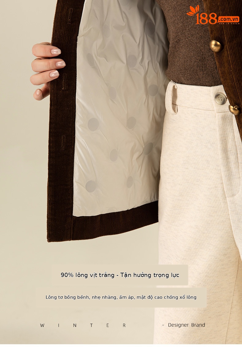Áo khoác cardigan nữ phong cách Hàn Quốc chất nhung tăm cổ điển, dáng suông dễ phối — Màu cà phê chi tiết 1