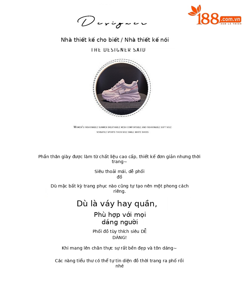 Giày sneaker nữ chunky đế dày mũi tròn phong cách Pháp, tăng chiều cao — Lưới vàng M2313-1, M2313-1 lưới bạc, M2313-1 lưới màu lạc đà, M2313-1 lưới màu trắng chi tiết 5