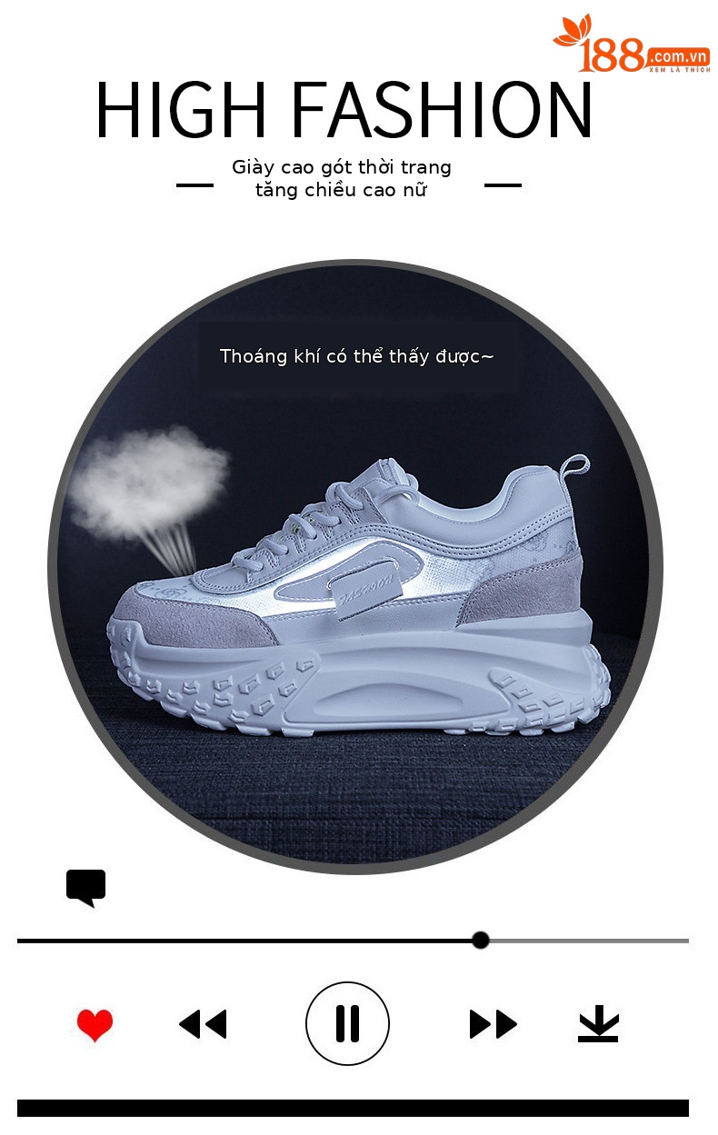 Giày sneaker nữ chunky đế dày mũi tròn phong cách Pháp, tăng chiều cao — Lưới vàng M2313-1, M2313-1 lưới bạc, M2313-1 lưới màu lạc đà, M2313-1 lưới màu trắng chi tiết 7