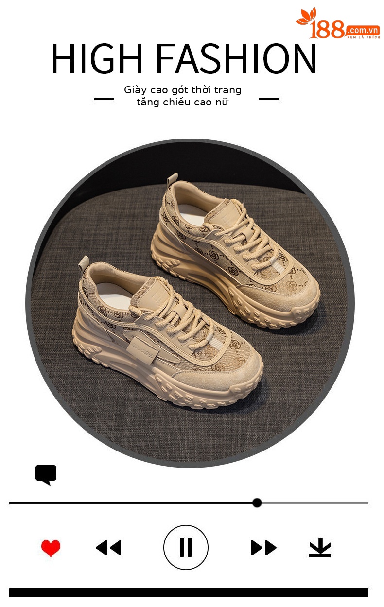 Giày sneaker nữ chunky đế dày mũi tròn phong cách Pháp, tăng chiều cao — Lưới vàng M2313-1, M2313-1 lưới bạc, M2313-1 lưới màu lạc đà, M2313-1 lưới màu trắng chi tiết 11