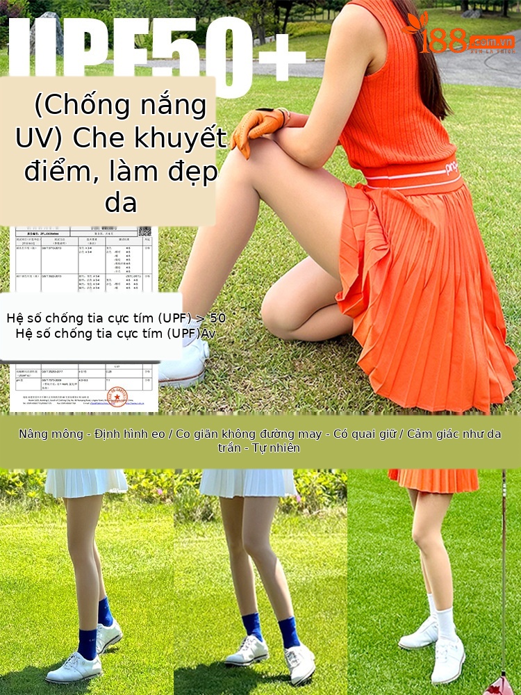 Tất chống nắng golf nữ liền quần dạng xà cạp — KUZ177 bước liền mạch trên màu da tự nhiên