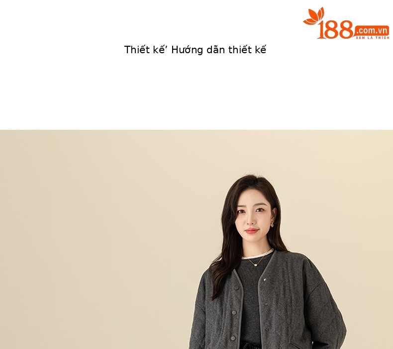 Áo khoác cardigan dáng dài cổ V họa tiết kim cương hai túi, 90% lông vũ trắng — Xám mã não chi tiết 12