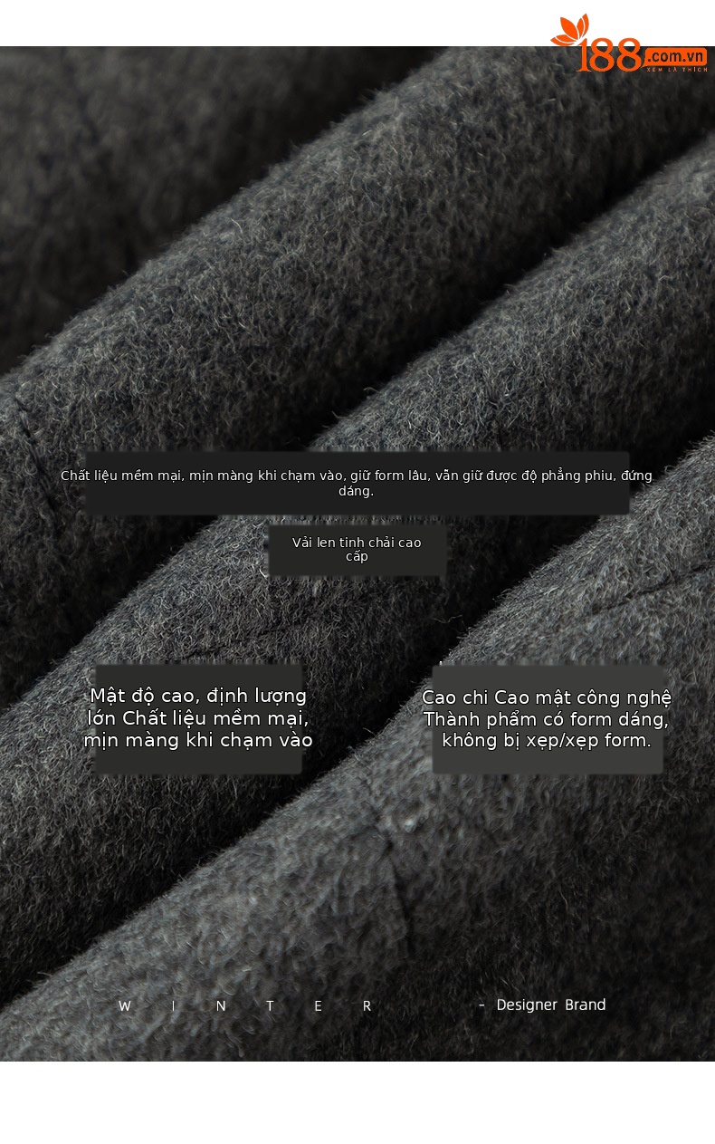 Áo khoác cardigan dáng dài cổ V họa tiết kim cương hai túi, 90% lông vũ trắng — Xám mã não chi tiết 2