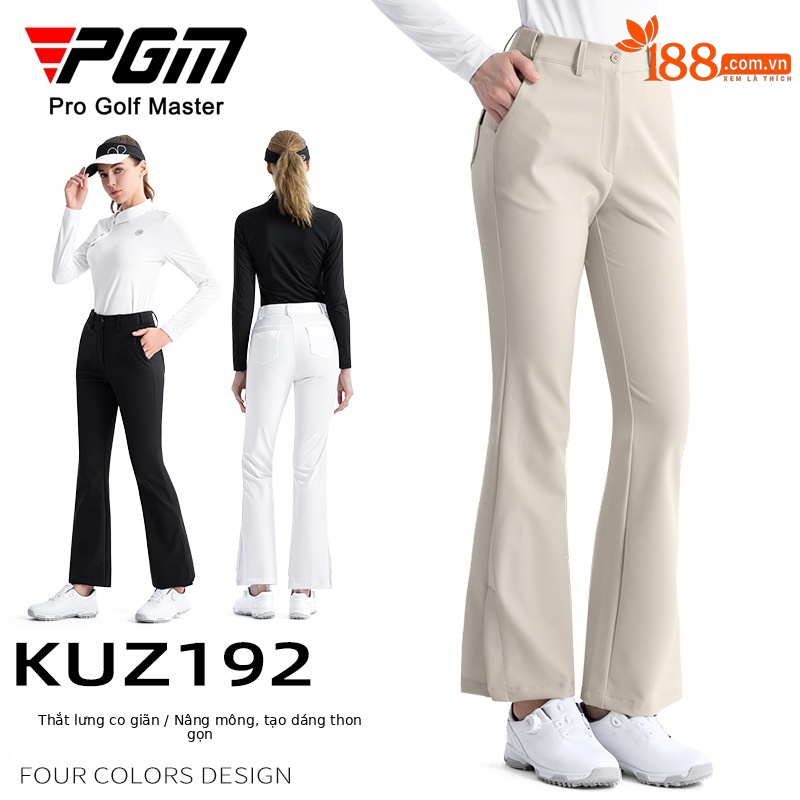 Quần dài golf nữ PGM co giãn thắt lưng micro, ống loe tôn dáng mùa thu — KUZ192 [Thắt lưng co giãn/nâng hông thon gọn] Quần ống loe màu trắng, KUZ192 [Thắt lưng co giãn/nâng hông thon gọn] Quần ống loe màu xanh nước ngoài, KUZ192 [Thắt lưng co giãn/nâng hông thon gọn] Quần ống loe màu đen, KUZ192 [Thắt lưng co giãn/nâng hông thon gọn] Quần ống loe kaki