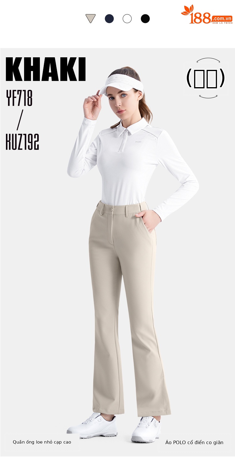 Quần dài golf nữ PGM co giãn thắt lưng micro, ống loe tôn dáng mùa thu — KUZ192 [Thắt lưng co giãn/nâng hông thon gọn] Quần ống loe màu trắng, KUZ192 [Thắt lưng co giãn/nâng hông thon gọn] Quần ống loe màu xanh nước ngoài, KUZ192 [Thắt lưng co giãn/nâng hông thon gọn] Quần ống loe màu đen, KUZ192 [Thắt lưng co giãn/nâng hông thon gọn] Quần ống loe kaki chi tiết 4