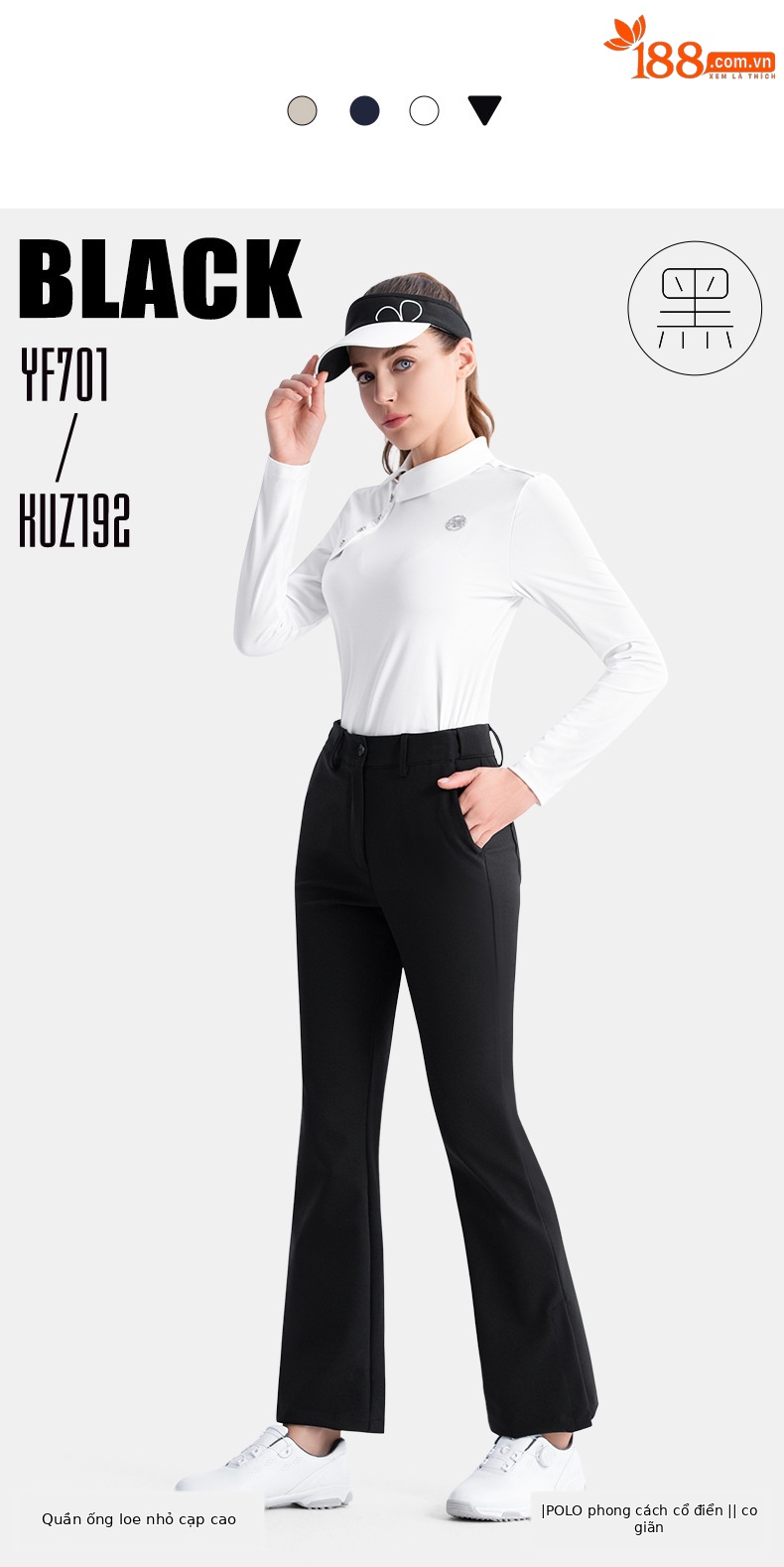 Quần dài golf nữ PGM co giãn thắt lưng micro, ống loe tôn dáng mùa thu — KUZ192 [Thắt lưng co giãn/nâng hông thon gọn] Quần ống loe màu trắng, KUZ192 [Thắt lưng co giãn/nâng hông thon gọn] Quần ống loe màu xanh nước ngoài, KUZ192 [Thắt lưng co giãn/nâng hông thon gọn] Quần ống loe màu đen, KUZ192 [Thắt lưng co giãn/nâng hông thon gọn] Quần ống loe kaki chi tiết 13