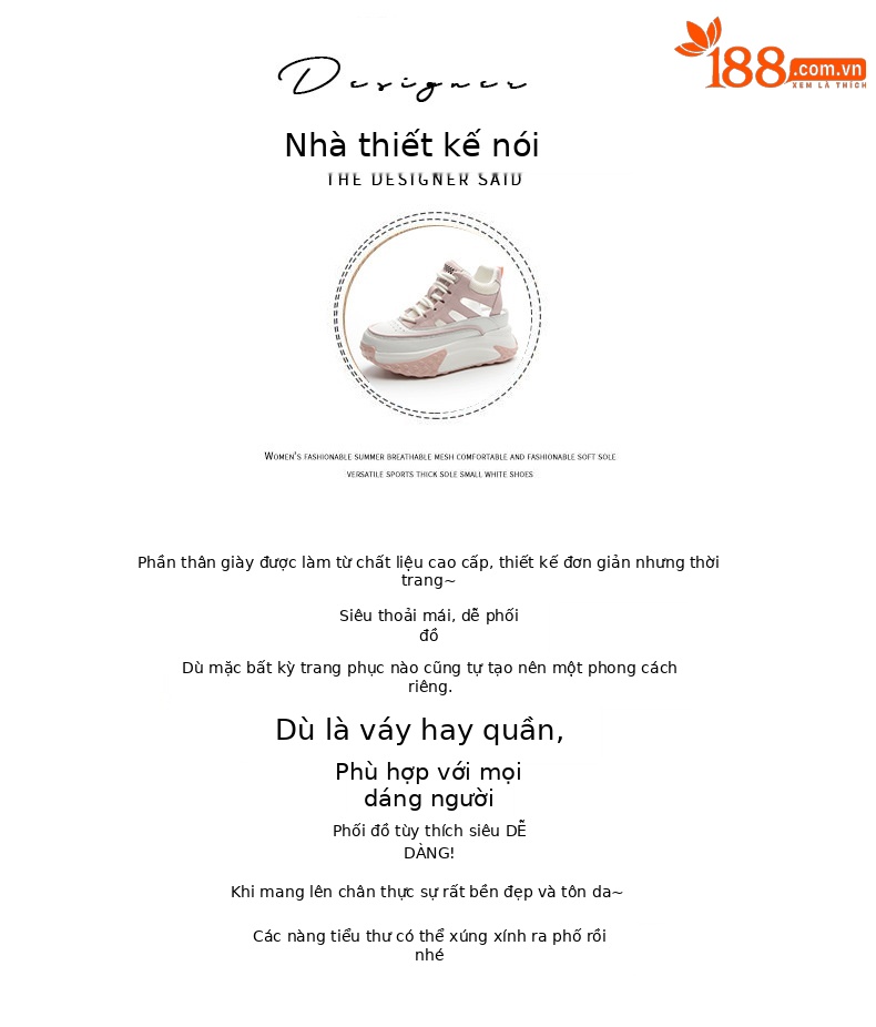 Giày sneaker nữ da thật đế dày phong cách bố mùa hè 2025 nhẹ tăng chiều cao — M2357 màu hồng, M2357 màu xanh lá cây, M2357 màu trắng chi tiết 4