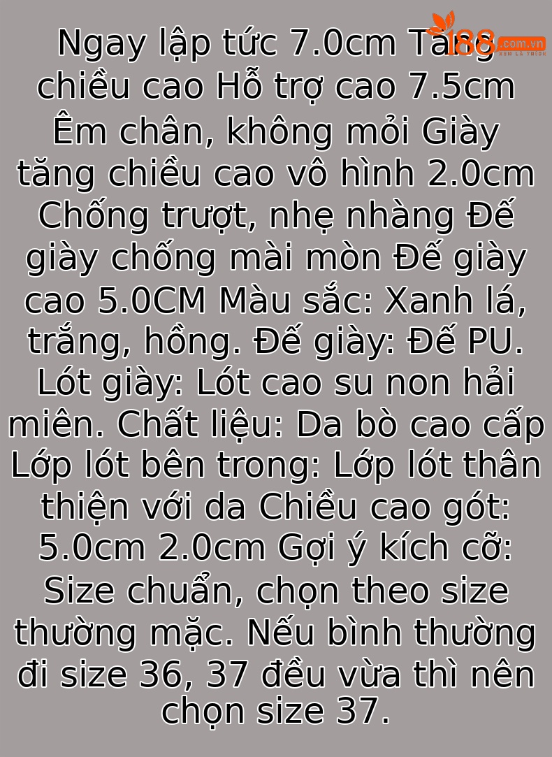 Giày sneaker nữ da thật đế dày phong cách bố mùa hè 2025 nhẹ tăng chiều cao — M2357 màu hồng, M2357 màu xanh lá cây, M2357 màu trắng chi tiết 5