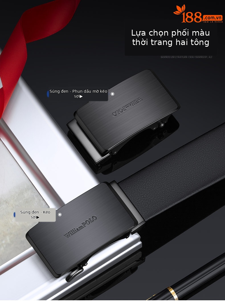 Thắt lưng da bò nam cao cấp khóa tự động hợp kim đa năng — 120cm, 130cm, 110cm, 125cm chi tiết 5