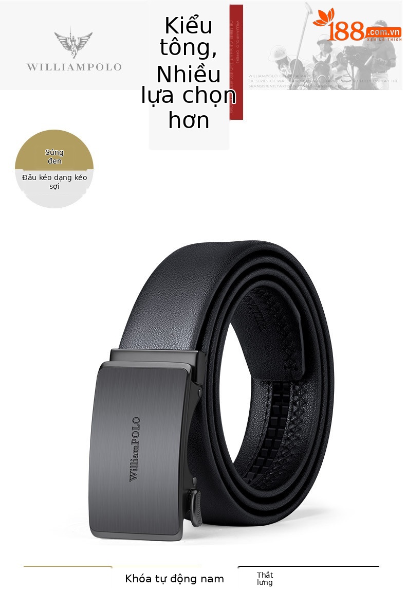 Thắt lưng da bò nam cao cấp khóa tự động hợp kim đa năng — 120cm, 130cm, 110cm, 125cm chi tiết 11