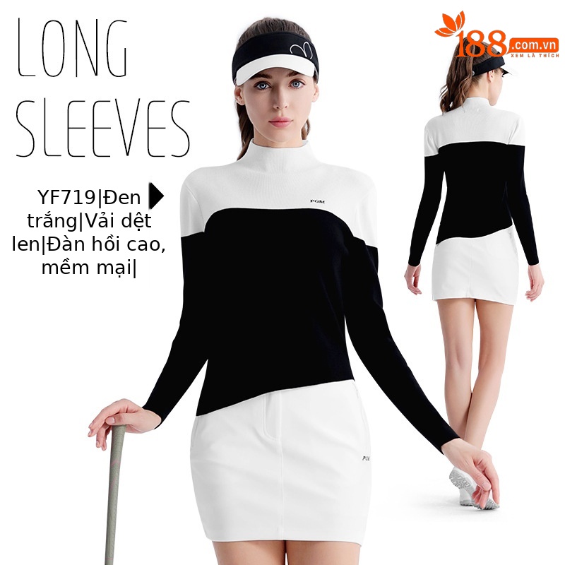 YF719-Áo len đen trắng