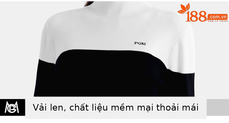 Áo len golf nữ ôm dáng chít eo phối váy ngắn thể thao — YF719-Áo len trắng đen, YF719-Áo len đen trắng chi tiết 6
