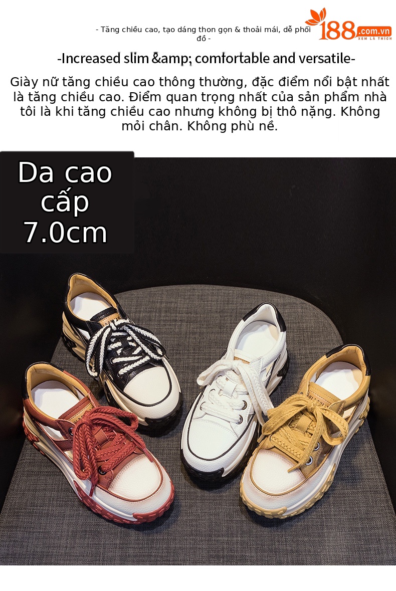 Giày sneaker chunky đế dày da lỗ rỗng nữ phong cách retro mùa hè 2025 — M2319 màu đỏ, M2319 màu đen, M2319 màu trắng, M2319 màu vàng chi tiết 2