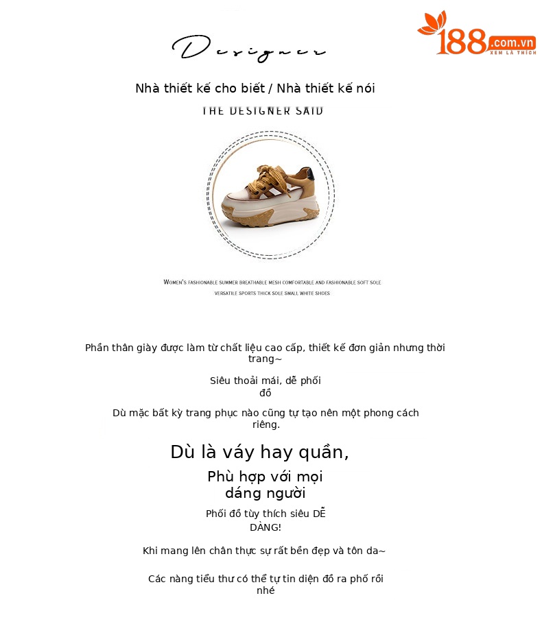 Giày sneaker chunky đế dày da lỗ rỗng nữ phong cách retro mùa hè 2025 — M2319 màu đỏ, M2319 màu đen, M2319 màu trắng, M2319 màu vàng chi tiết 4
