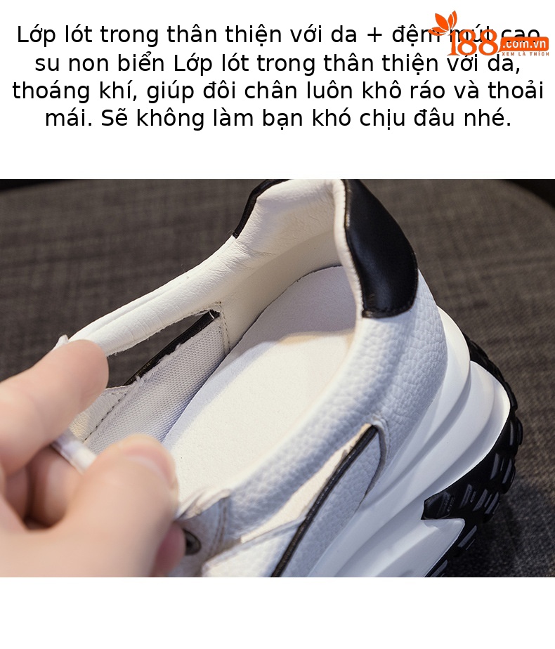 Giày sneaker chunky đế dày da lỗ rỗng nữ phong cách retro mùa hè 2025 — M2319 màu đỏ, M2319 màu đen, M2319 màu trắng, M2319 màu vàng chi tiết 9