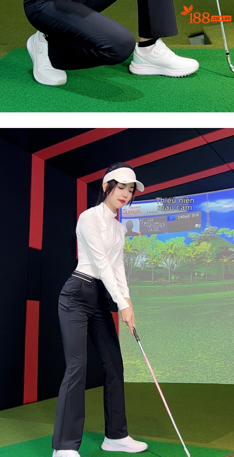 Áo thun golf nữ cổ tròn tay ngắn mùa hè thu — YF709-Áo mặc trong màu đen, YF709-Áo mặc trong màu trắng chi tiết 4