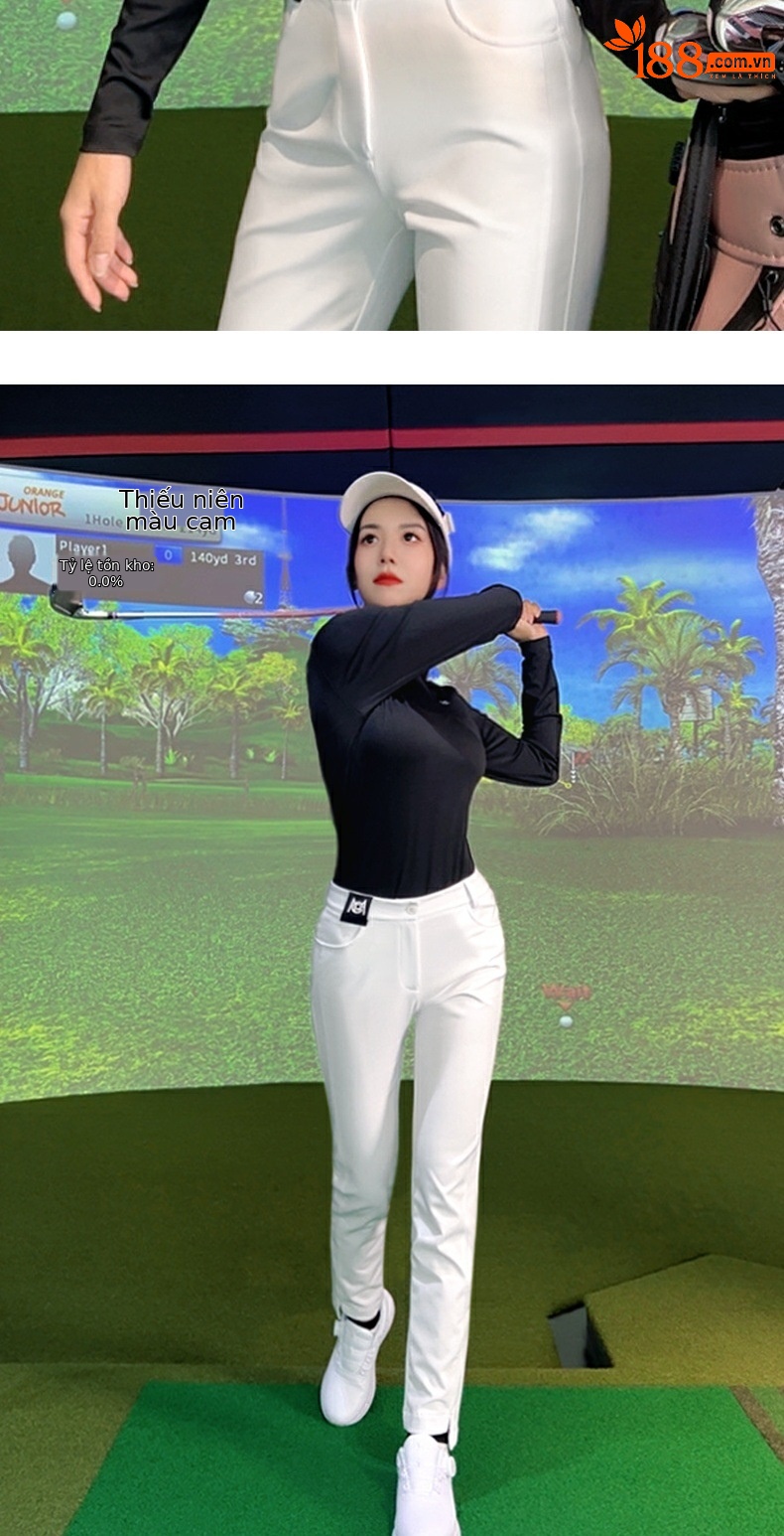 Áo thun golf nữ cổ tròn tay ngắn mùa hè thu — YF709-Áo mặc trong màu đen, YF709-Áo mặc trong màu trắng chi tiết 9