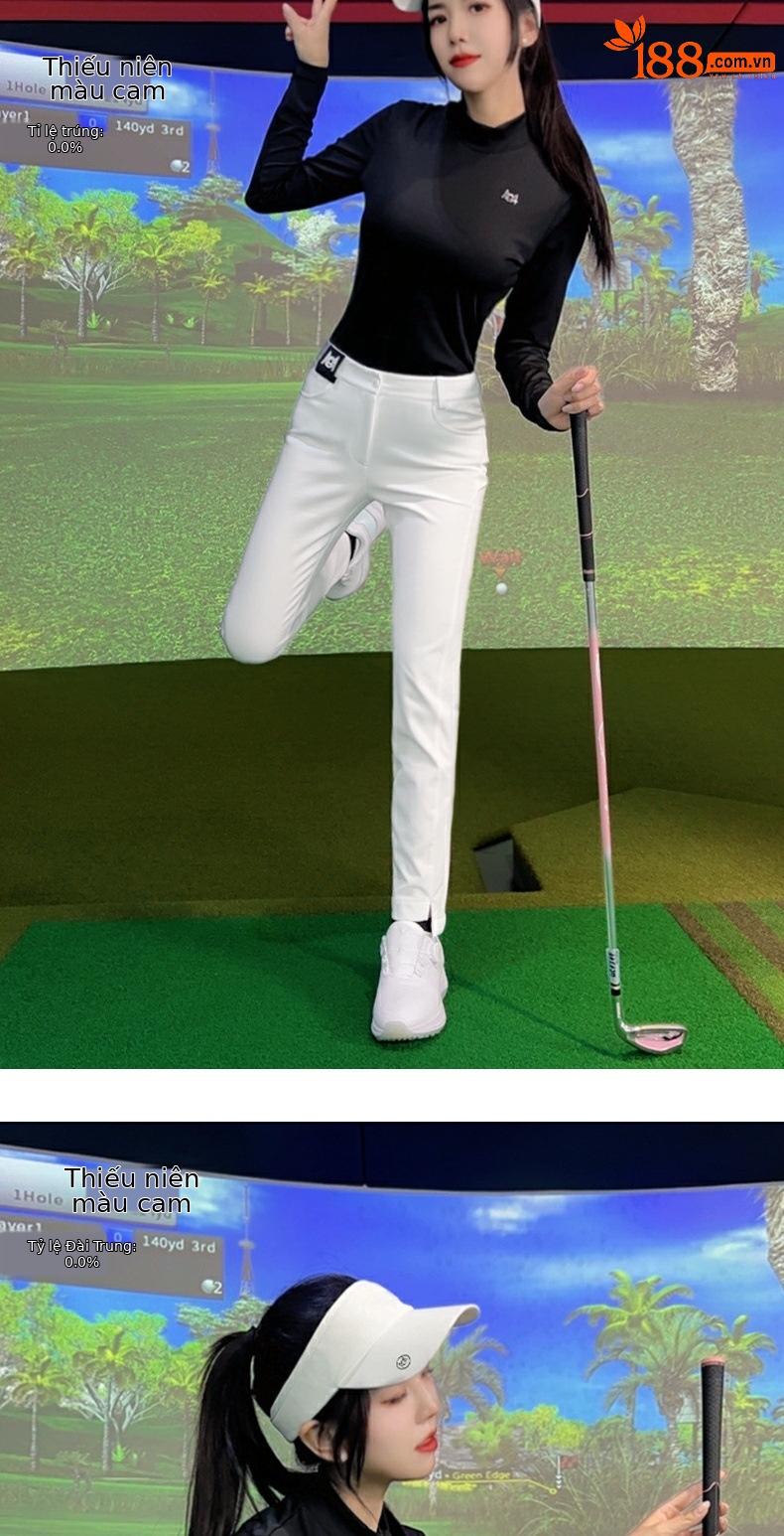 Áo thun golf nữ cổ tròn tay ngắn mùa hè thu — YF709-Áo mặc trong màu đen, YF709-Áo mặc trong màu trắng chi tiết 11