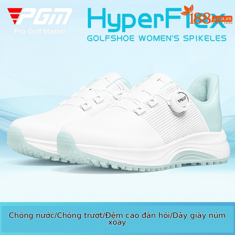 Giày thể thao nữ PGM chống nước núm vặn, đế EVA cao đàn hồi — XZ386-Màu trắng ngọc lục bảo, XZ386-Màu trắng hoa anh đào