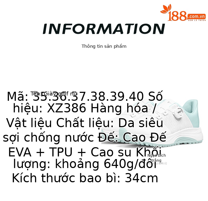 Giày thể thao nữ PGM chống nước núm vặn, đế EVA cao đàn hồi — XZ386-Màu trắng ngọc lục bảo, XZ386-Màu trắng hoa anh đào chi tiết 8