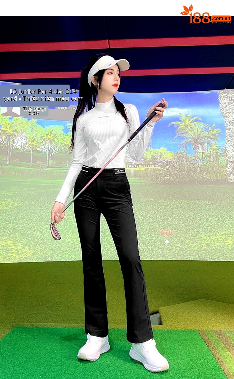 Áo thun dài tay nữ cổ tròn thể thao golf nhẹ thoáng mát — YF737 [Áo sơ mi trắng POLO, YF737 [Áo sơ mi trắng đen POLO chi tiết 16