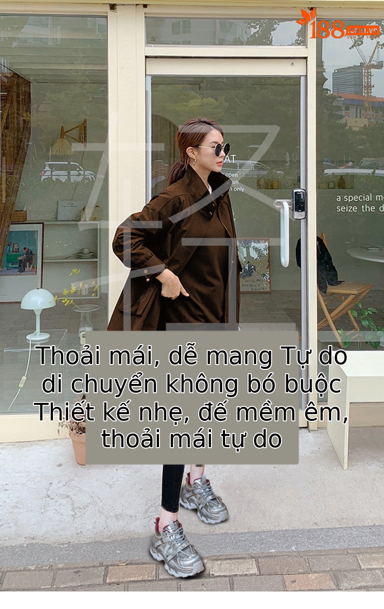 Giày sneaker nữ chunky đế dày phối màu đính đá mùa thu đông 2025 — M2661-1 đỏ lót nhung, M2661-1 màu đen lót nhung, M2661-1 bạc lót nhung, M2661 một lớp màu đen chi tiết 5