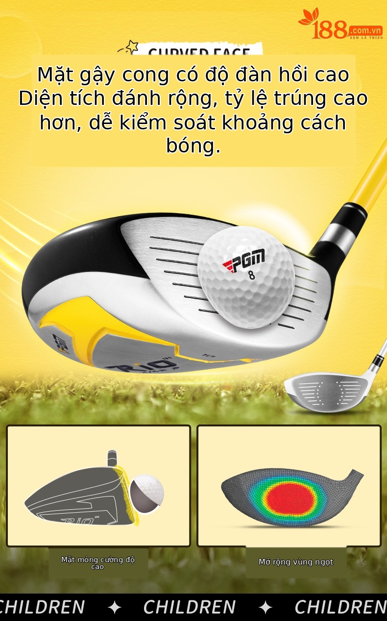 Bộ gậy golf trẻ em PGM RIO III 4 gậy kèm túi đựng cho bé trai bé gái — JRTG017-(95-115cm) túi 4 giá đỡ màu đen và vàng, JRTG017-(115-135cm) túi 4 giá đỡ màu đen và vàng, JRTG017-(135-155cm) túi 4 giá đỡ màu đen và vàng, JRTG017-(95-115cm) gói 4 giá đỡ chi tiết 4