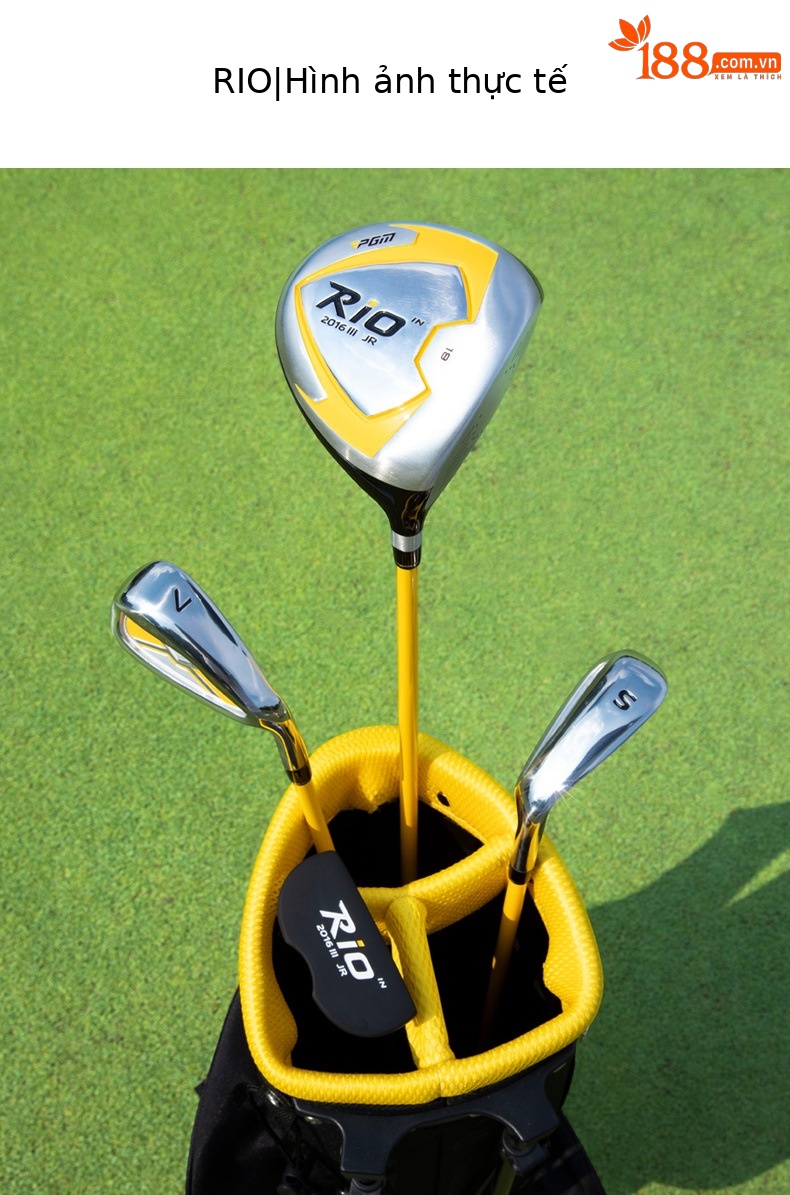 Bộ gậy golf trẻ em PGM RIO III 4 gậy kèm túi đựng cho bé trai bé gái — JRTG017-(95-115cm) túi 4 giá đỡ màu đen và vàng, JRTG017-(115-135cm) túi 4 giá đỡ màu đen và vàng, JRTG017-(135-155cm) túi 4 giá đỡ màu đen và vàng, JRTG017-(95-115cm) gói 4 giá đỡ chi tiết 9