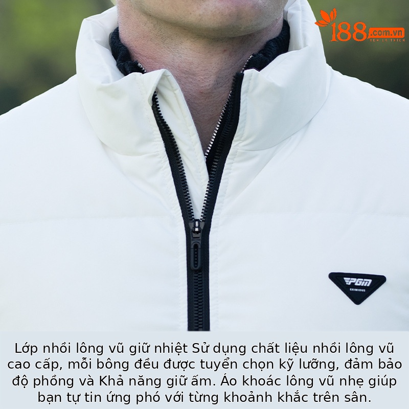 Áo gilê lông vũ PGM chống gió giữ ấm cổ đứng dành cho golf — YF759-Vest đỏ [chống gió và giữ ấm/vịt nhồi], YF759-Áo vest đen [chống gió và ấm áp/vịt lộn], YF759-Vest trắng [Chống gió và giữ ấm/Đổ đầy lông vịt]