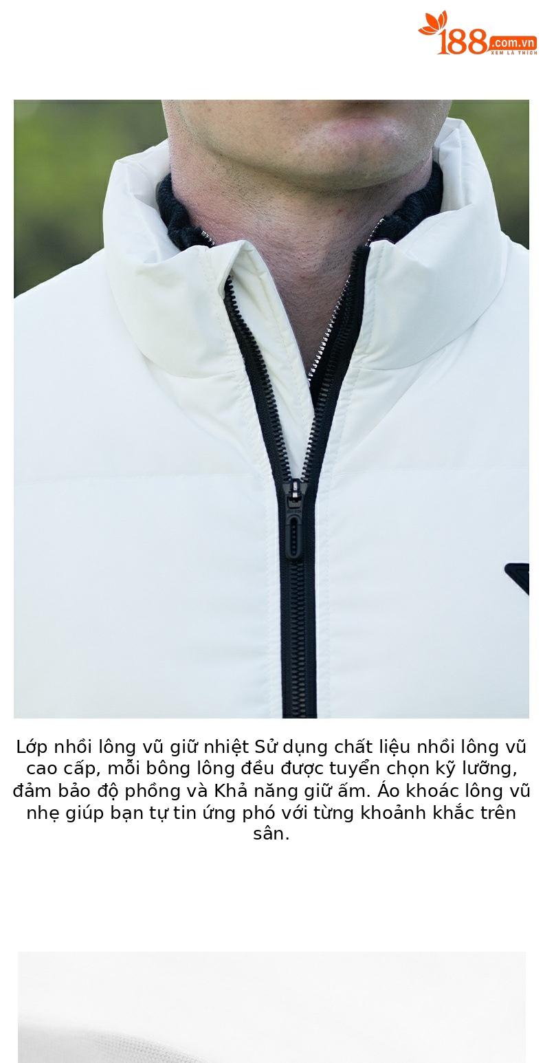 Áo gilê lông vũ PGM chống gió giữ ấm cổ đứng dành cho golf — YF759-Vest đỏ [chống gió và giữ ấm/vịt nhồi], YF759-Áo vest đen [chống gió và ấm áp/vịt lộn], YF759-Vest trắng [Chống gió và giữ ấm/Đổ đầy lông vịt] chi tiết 3