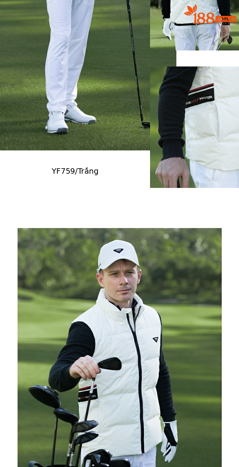 Áo gilê lông vũ PGM chống gió giữ ấm cổ đứng dành cho golf — YF759-Vest đỏ [chống gió và giữ ấm/vịt nhồi], YF759-Áo vest đen [chống gió và ấm áp/vịt lộn], YF759-Vest trắng [Chống gió và giữ ấm/Đổ đầy lông vịt] chi tiết 6