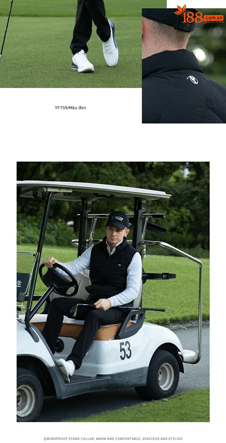 Áo gilê lông vũ PGM chống gió giữ ấm cổ đứng dành cho golf — YF759-Vest đỏ [chống gió và giữ ấm/vịt nhồi], YF759-Áo vest đen [chống gió và ấm áp/vịt lộn], YF759-Vest trắng [Chống gió và giữ ấm/Đổ đầy lông vịt] chi tiết 10