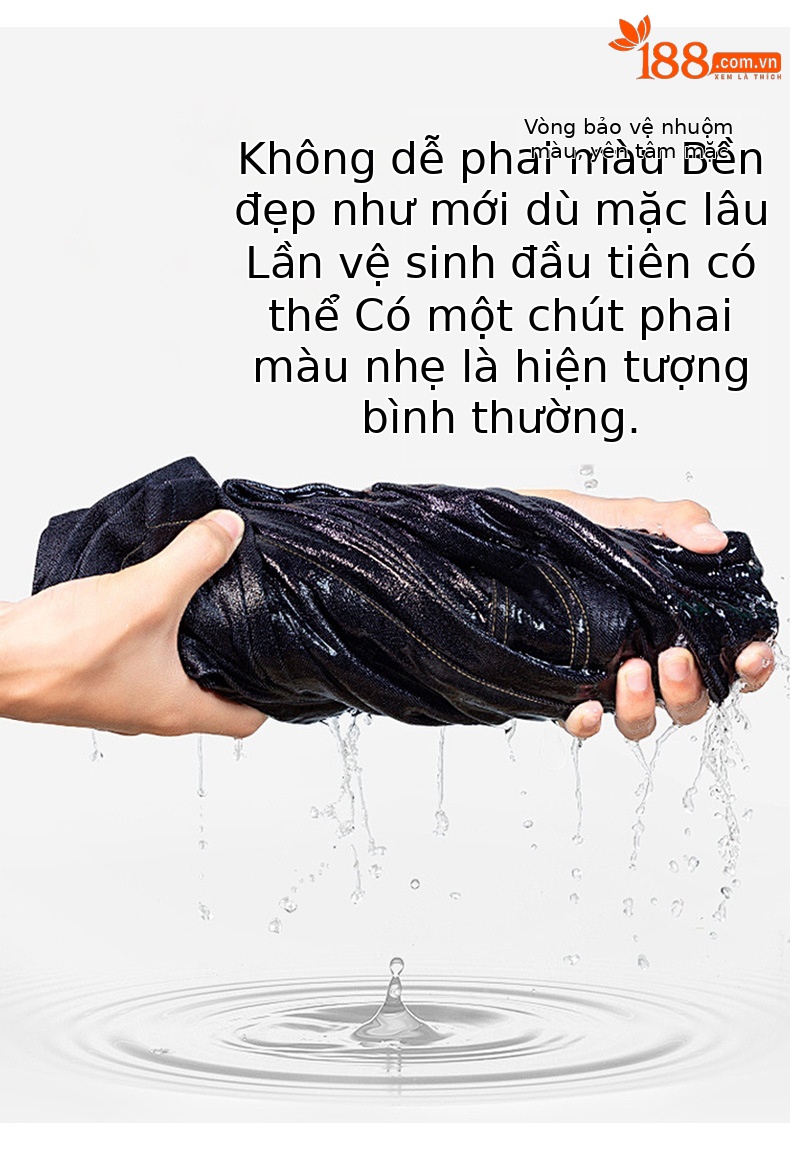 Quần jean ống loe nữ cạp cao lót lông ấm — Màu xanh denim chi tiết 9