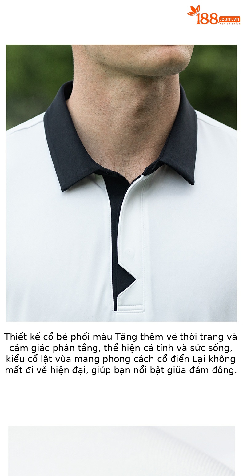 Áo thun golf nam dài tay cổ bẻ PGM thoáng khí mềm mại — YF745-Áo đen [mềm mại và thoải mái/thiết kế phối màu], YF745-Áo trắng [mềm mại và thoải mái/thiết kế phối màu], YF745-Áo màu xanh nhạt [mềm mại và thoải mái/thiết kế phối màu] chi tiết 3