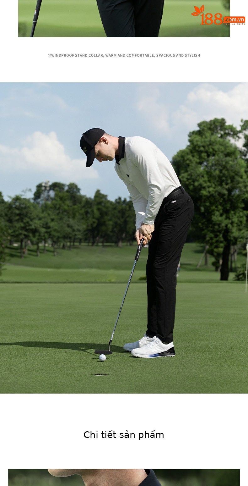 Áo thun golf nam dài tay cổ bẻ PGM thoáng khí mềm mại — YF745-Áo đen [mềm mại và thoải mái/thiết kế phối màu], YF745-Áo trắng [mềm mại và thoải mái/thiết kế phối màu], YF745-Áo màu xanh nhạt [mềm mại và thoải mái/thiết kế phối màu] chi tiết 7