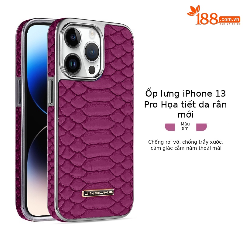 Ốp lưng iPhone 16/17 Pro Max họa tiết da rắn cao cấp, chống rơi toàn diện — màu đen, màu xanh, nâu nhạt, nâu sẫm chi tiết 15