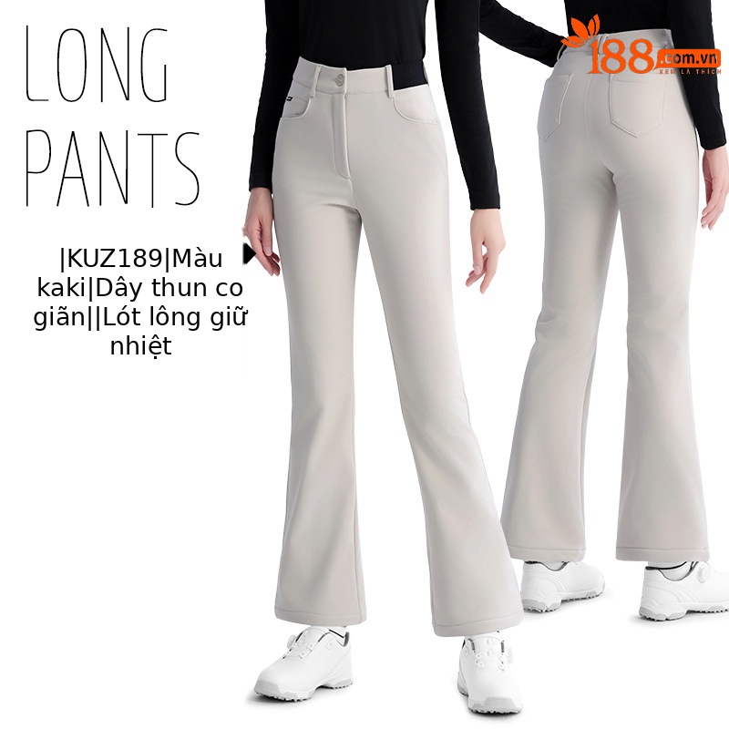 KUZ189 [cộng với nhung giữ ấm/thắt lưng co giãn/dài chân] quần kaki