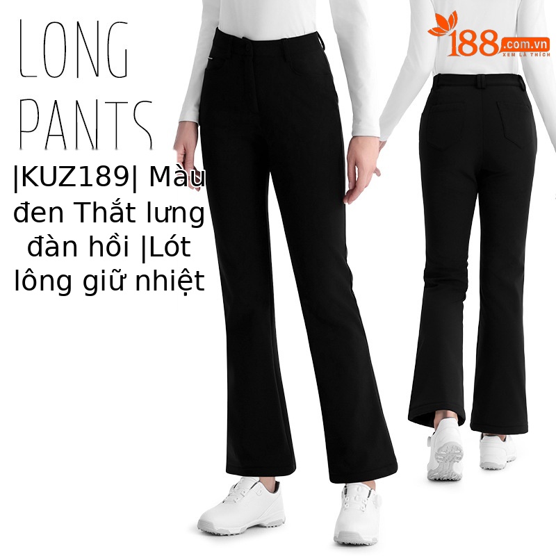 KUZ189 [cộng với nhung giữ ấm/thắt lưng co giãn/dài chân] quần dài màu đen