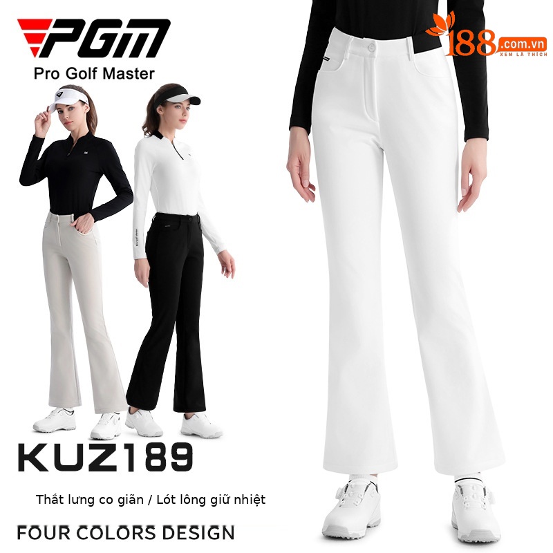 Quần thể thao golf nữ giữ nhiệt lót nhung co giãn thon gọn PGM — KUZ189 [cộng với nhung giữ ấm/thắt lưng co giãn/dài chân] quần kaki, KUZ189 [cộng với nhung giữ ấm/thắt lưng co giãn/dài chân] quần dài màu đỏ, KUZ189 [cộng với nhung giữ ấm/thắt lưng co giãn/dài chân] quần dài màu trắng, KUZ189 [cộng với nhung giữ ấm/thắt lưng co giãn/dài chân] quần dài màu đen