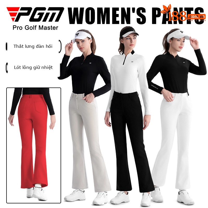 Quần thể thao golf nữ giữ nhiệt lót nhung co giãn thon gọn PGM — KUZ189 [cộng với nhung giữ ấm/thắt lưng co giãn/dài chân] quần kaki, KUZ189 [cộng với nhung giữ ấm/thắt lưng co giãn/dài chân] quần dài màu đỏ, KUZ189 [cộng với nhung giữ ấm/thắt lưng co giãn/dài chân] quần dài màu trắng, KUZ189 [cộng với nhung giữ ấm/thắt lưng co giãn/dài chân] quần dài màu đen