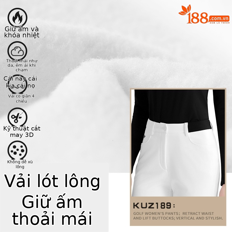 Quần thể thao golf nữ giữ nhiệt lót nhung co giãn thon gọn PGM — KUZ189 [cộng với nhung giữ ấm/thắt lưng co giãn/dài chân] quần kaki, KUZ189 [cộng với nhung giữ ấm/thắt lưng co giãn/dài chân] quần dài màu đỏ, KUZ189 [cộng với nhung giữ ấm/thắt lưng co giãn/dài chân] quần dài màu trắng, KUZ189 [cộng với nhung giữ ấm/thắt lưng co giãn/dài chân] quần dài màu đen