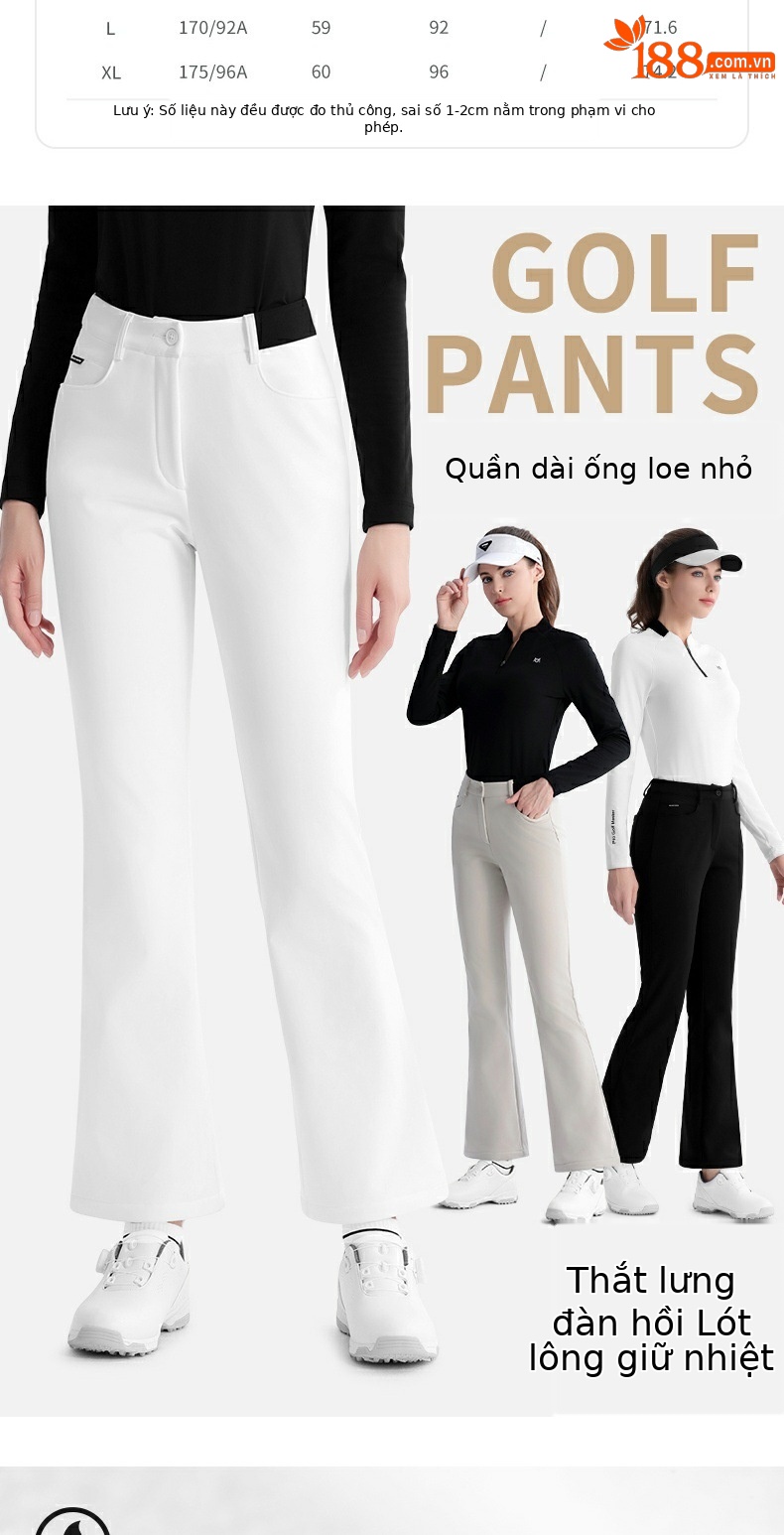Quần thể thao golf nữ giữ nhiệt lót nhung co giãn thon gọn PGM — KUZ189 [cộng với nhung giữ ấm/thắt lưng co giãn/dài chân] quần kaki, KUZ189 [cộng với nhung giữ ấm/thắt lưng co giãn/dài chân] quần dài màu đỏ, KUZ189 [cộng với nhung giữ ấm/thắt lưng co giãn/dài chân] quần dài màu trắng, KUZ189 [cộng với nhung giữ ấm/thắt lưng co giãn/dài chân] quần dài màu đen chi tiết 2