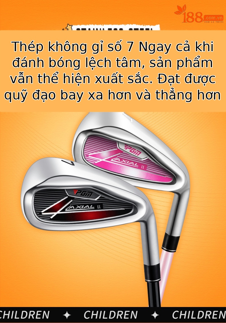 Bộ gậy golf trẻ em PGM AXIAL 5 gậy kèm túi đựng, phù hợp chiều cao 95–155 cm — Gói 5 giá đỡ JRTG015(95-115cm) màu đen và đỏ, Gói 5 giá đỡ JRTG015(115-135cm) màu đen và đỏ, Gói 5 giá đỡ JRTG015(135-155cm) màu đỏ đen, Gói 5 giá đỡ JRTG015(95-115cm) màu đỏ hồng chi tiết 9
