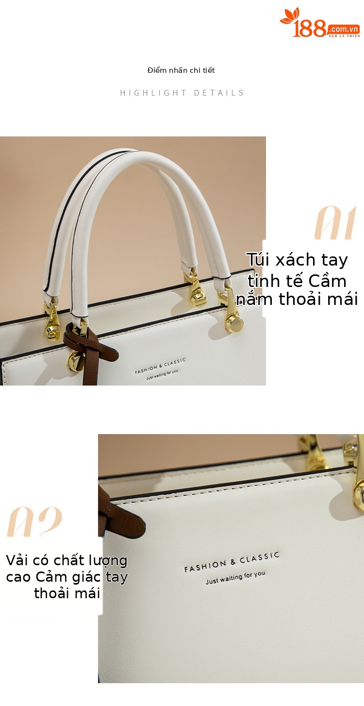 Túi đeo chéo nữ da thật phong cách Lady Dior, thiết kế quai xách tay và đeo chéo, dung tích lớn, kiểu dáng thời trang thu đông — Màu trắng be chi tiết 12