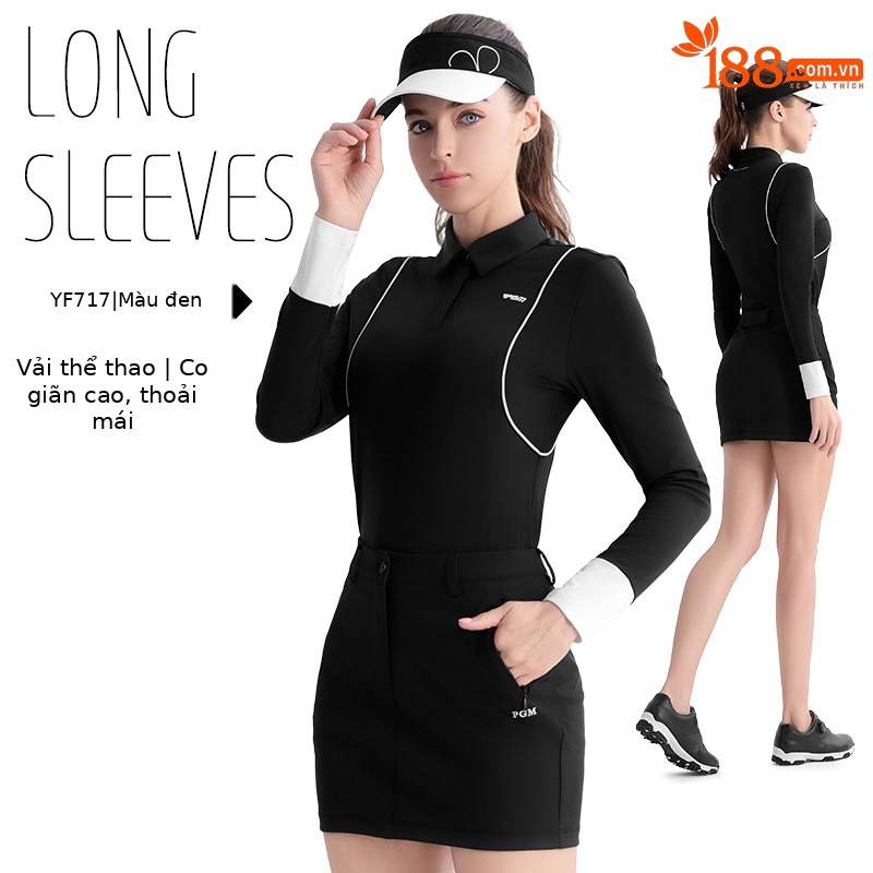 YF717 [vải thể thao/độ đàn hồi cao] áo dài tay màu đen